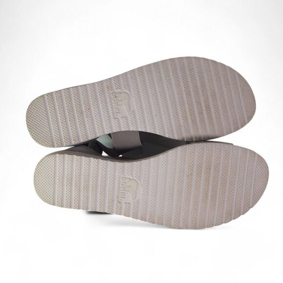 Sorel Ella Leather Open Toe Flat Strappy Sandals Silver NL3202-034 Women's 9.5 - Picture 8 of 11